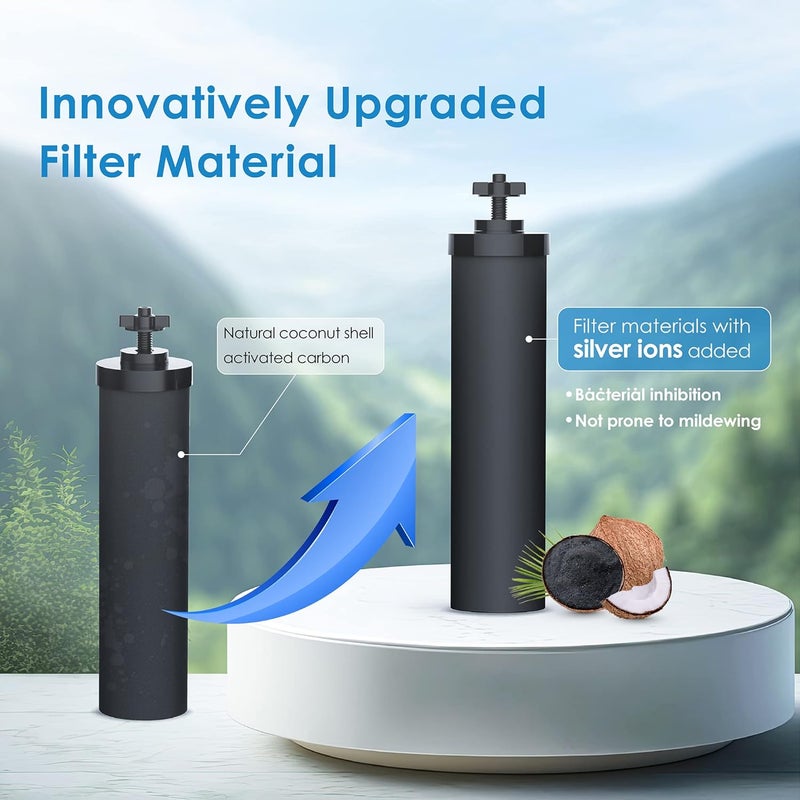 Waterdrop Upgrade NSF/ANSI 372 Certified Water Filter, Silver Ions Added, Replacement for Berkey® BB9-2® Black Filters, Berkey® Gravity Water Filter System and King Tank Series - Image 2